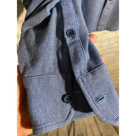 Bugatchi Men's Button Down Shirt Size L Cotton Jersey Blue - Picture 4 of 5